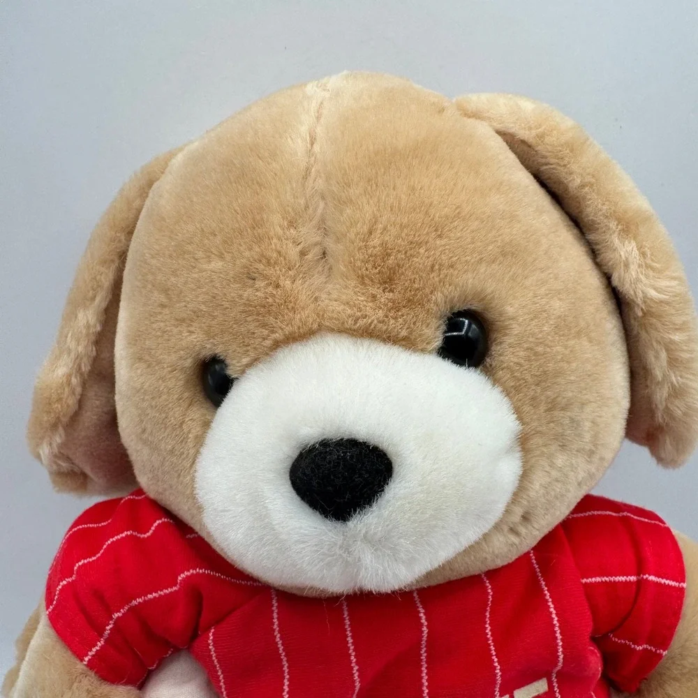 Applause Plush Puppy Sleepover Dog Small Tan Red I Love Heart Vintage‎ 1987 Toy